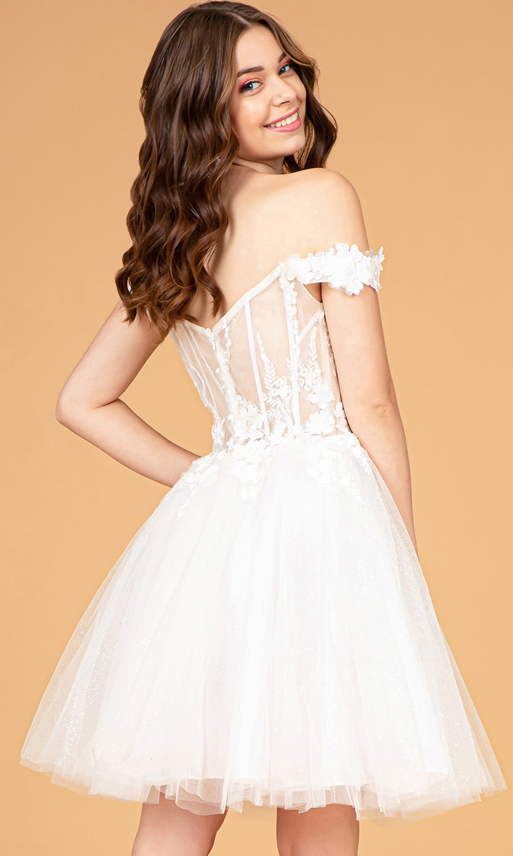 Elizabeth K GS3096 Whitegrade 8 grad dresses, graduation dresses