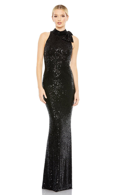 Ieena Duggal - 11280 High Halter Sequin Gown In Black