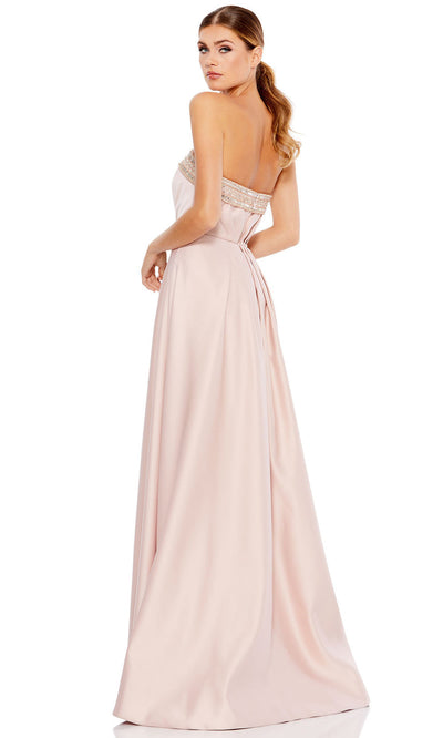 Ieena Duggal - 25661I Beaded Straight-Across A-Line Gown In Pink