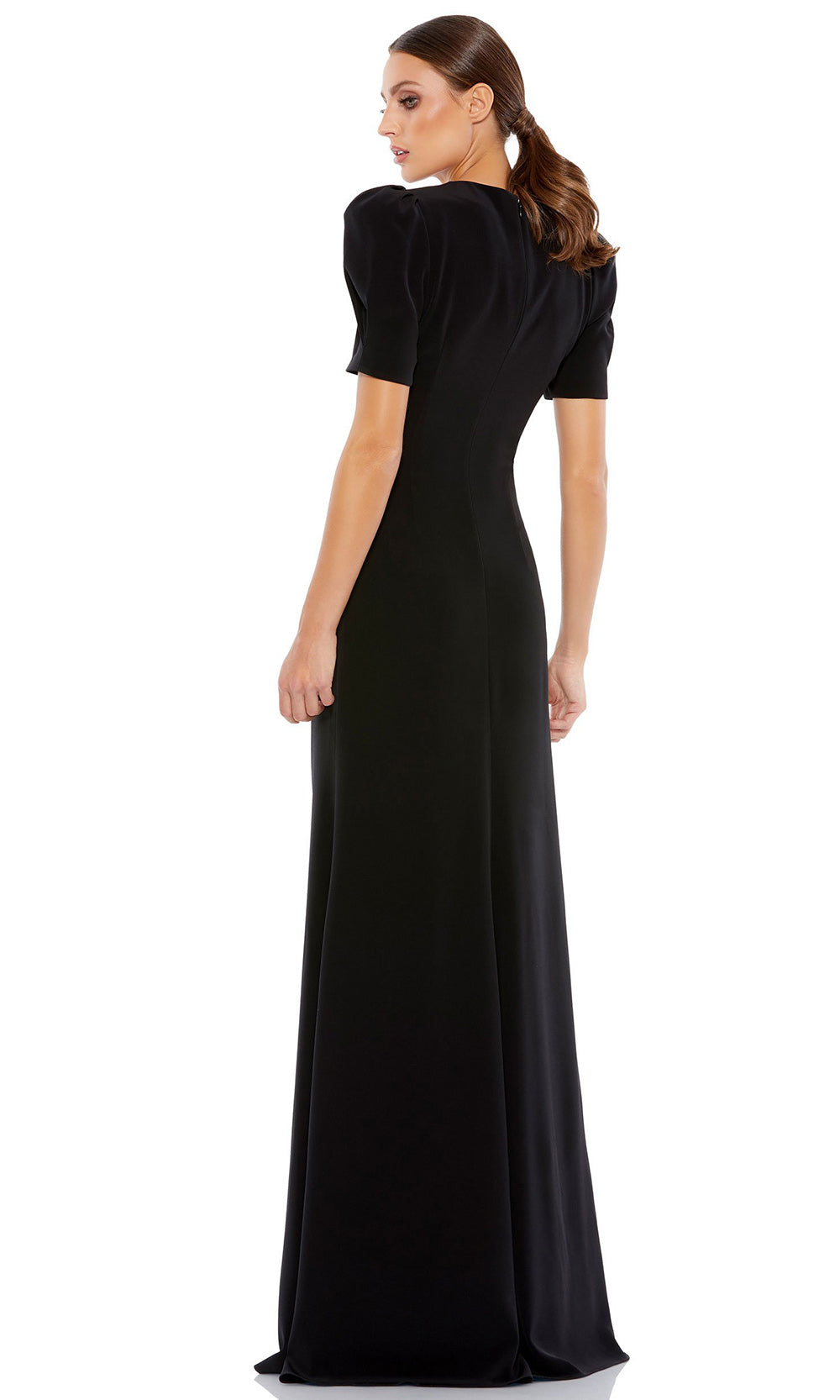 Ieena Duggal - 2630I Long Beaded Cutout Gown In Black