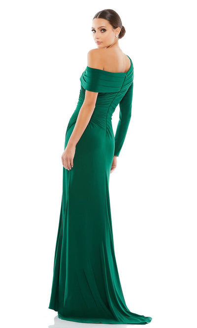 Ieena Duggal - 26570 Draped High Slit Gown In Green
