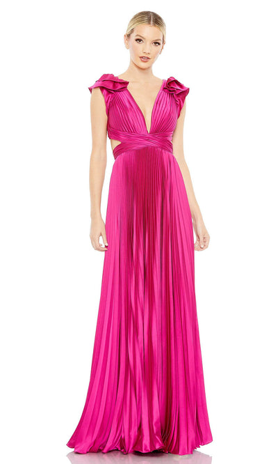 Ieena Duggal - 26729 Cross Cutout Bodice Gown In Pink