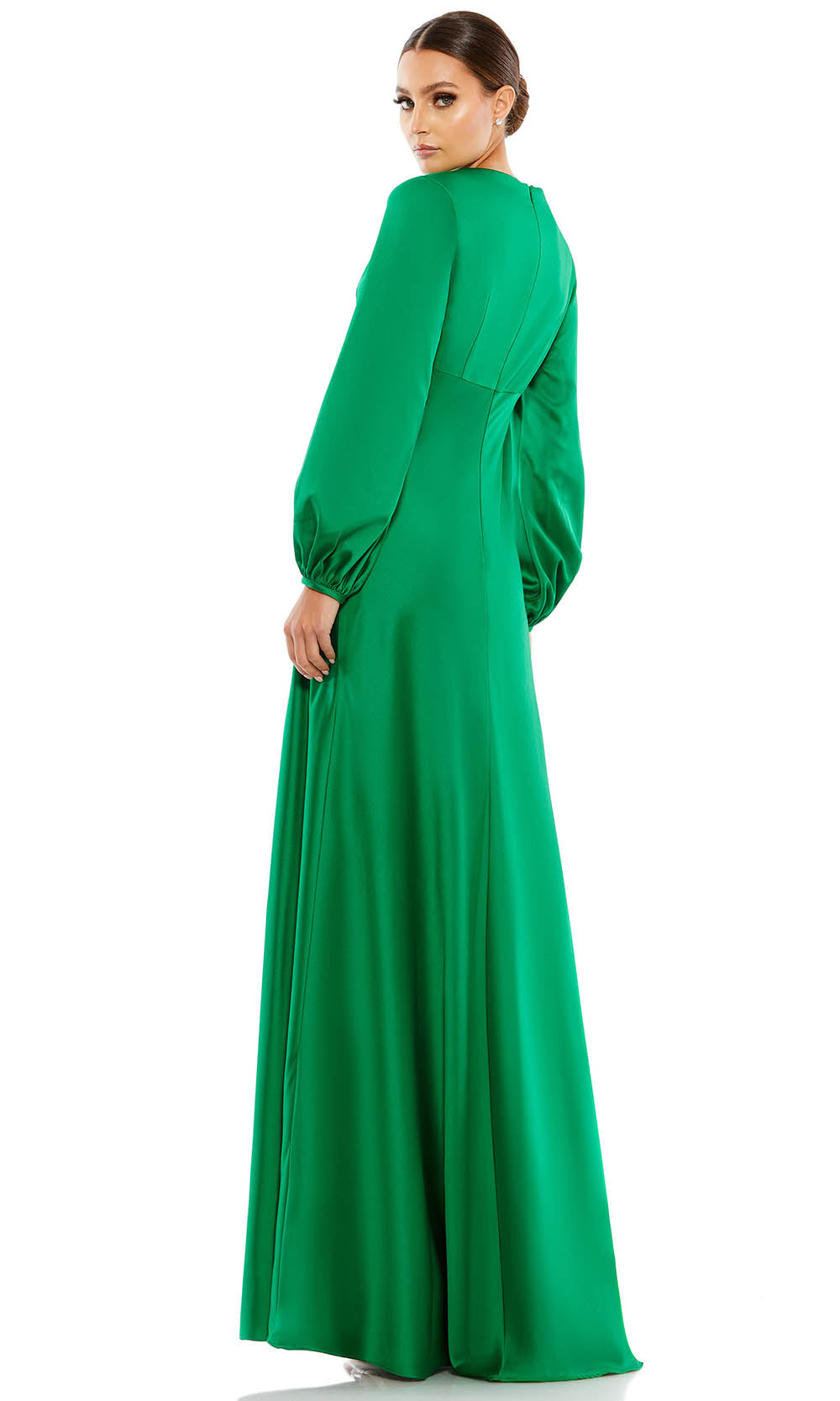 Ieena Duggal - 55693 Bishop Sleeve Trumpet Gown In Green