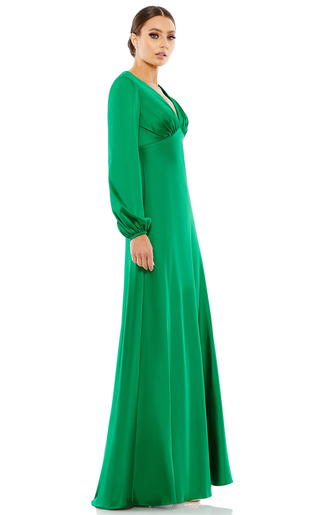 Ieena Duggal - 55693 Bishop Sleeve Trumpet Gown In Green