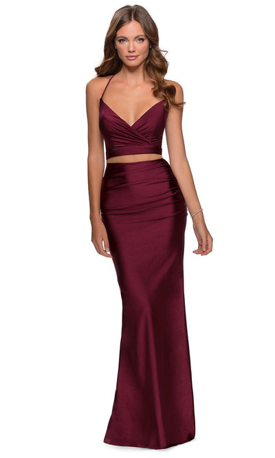 La Femme - 28473 Two-Piece Jersey Sheath Dress In Purple