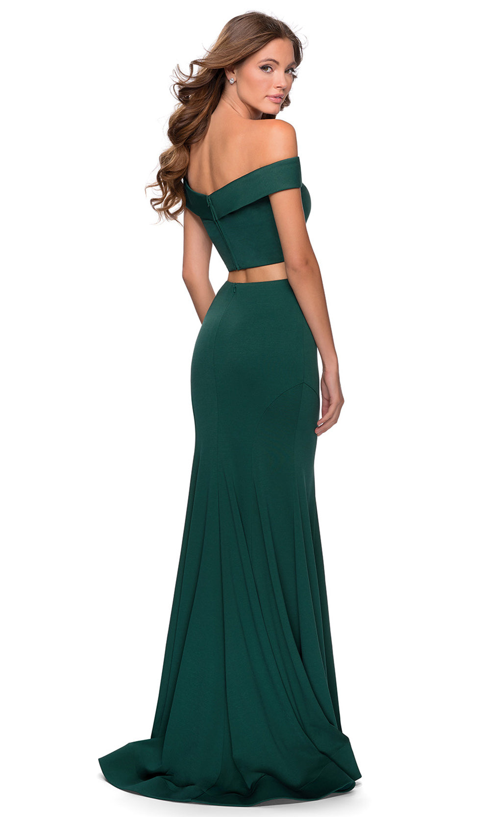 La Femme - 28521 Two-Piece Of Shoulder Sheath Dress In Green