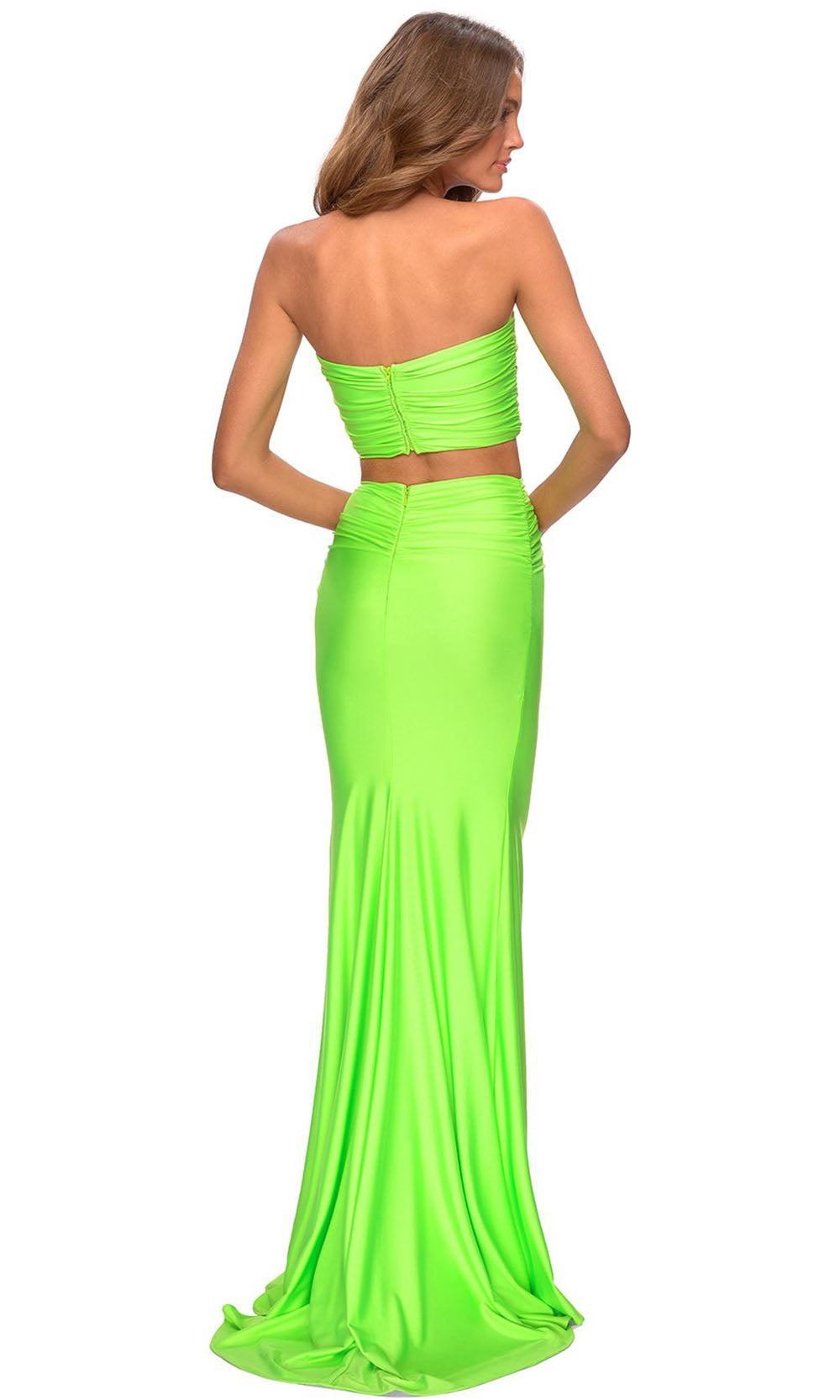 La Femme - 28972 Two-Piece Long Sheath Dress In Green