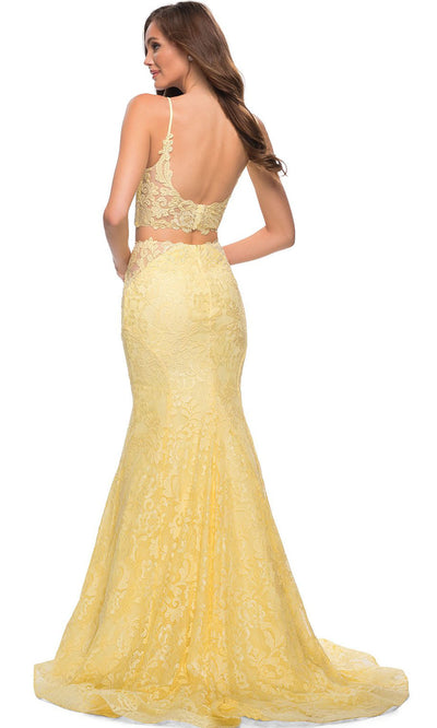 La Femme - 29970 Two Piece Laced Mermaid Gown In Yellow
