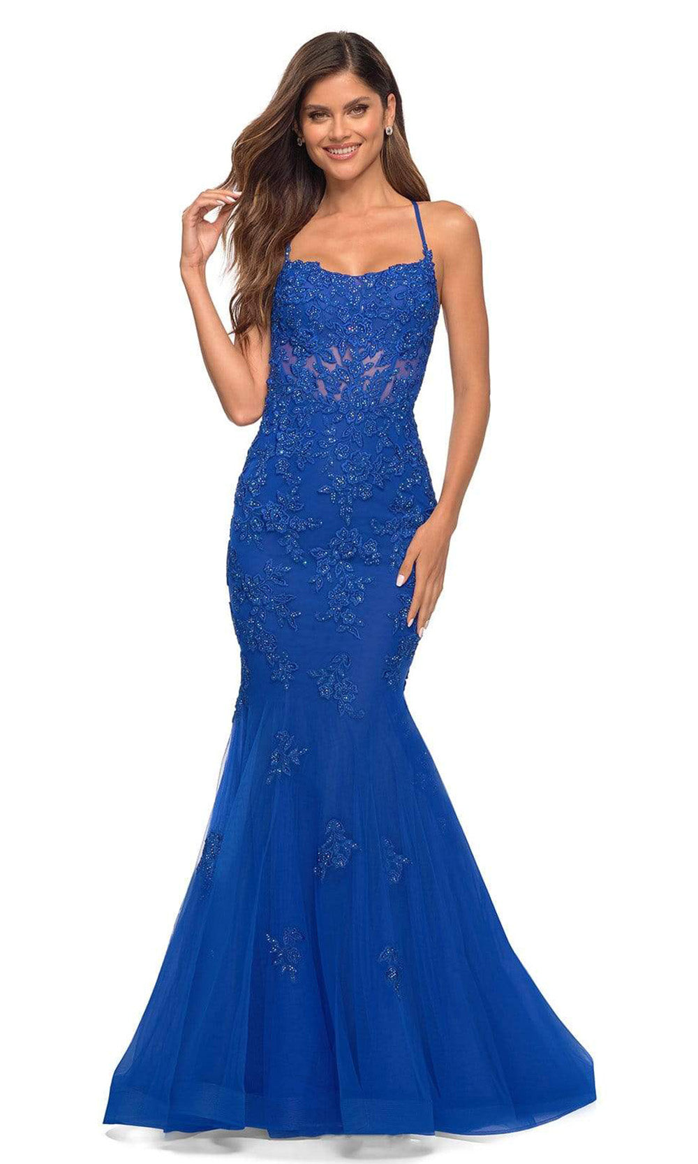 La Femme - 30621 Embellished Allover Trumpet Dress | Long Trumpet Dress ...