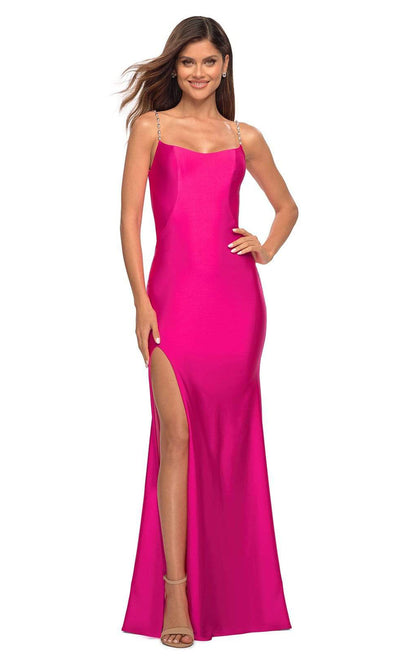 La Femme - 30665 Ravishing High Slit Scoop Gown In Pink