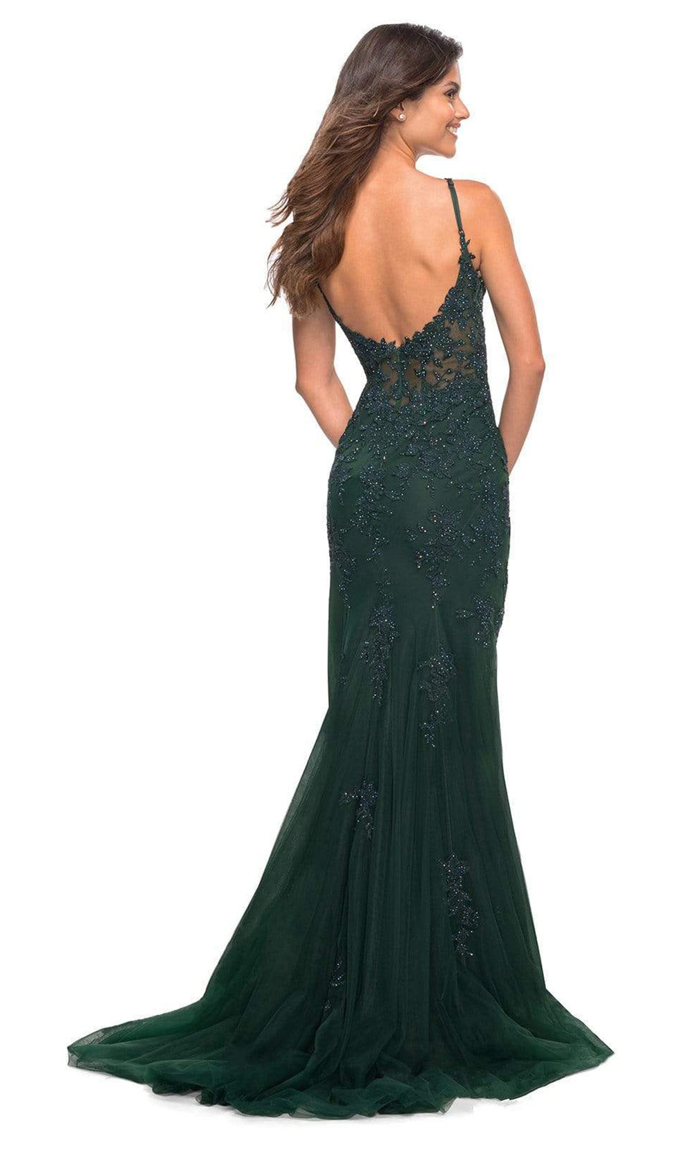 La Femme - 30767 Embroidery And Bead Accented Gown In Green