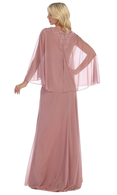 May Queen - MQ1612B V Neck Formal Gown In Pink