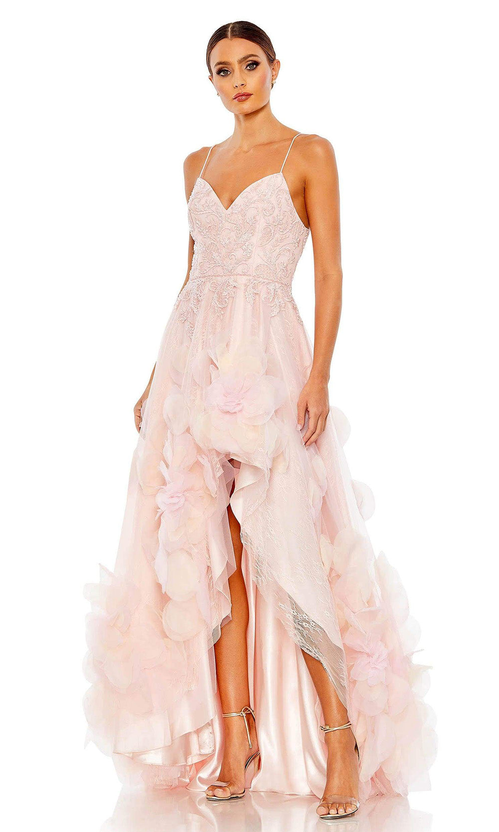 Mac Duggal - 11293 Petal High Low A-Line Gown In Pink