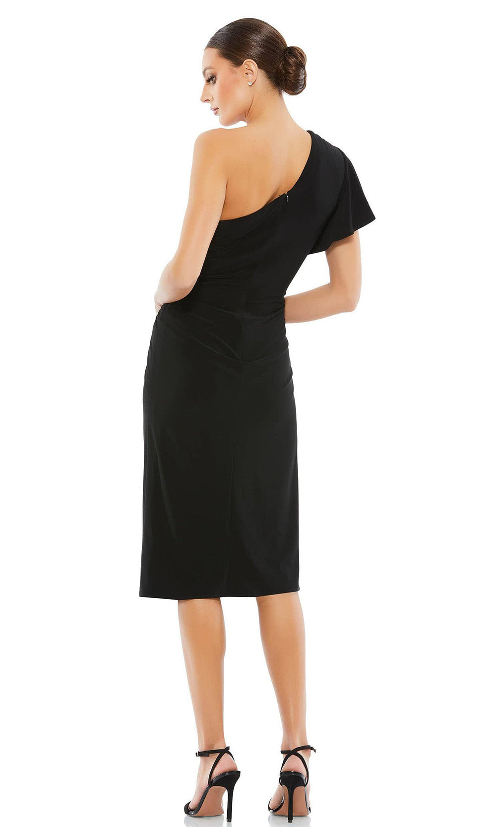 Mac Duggal - 12480 One Shoulder Knot Accent Dress In Black