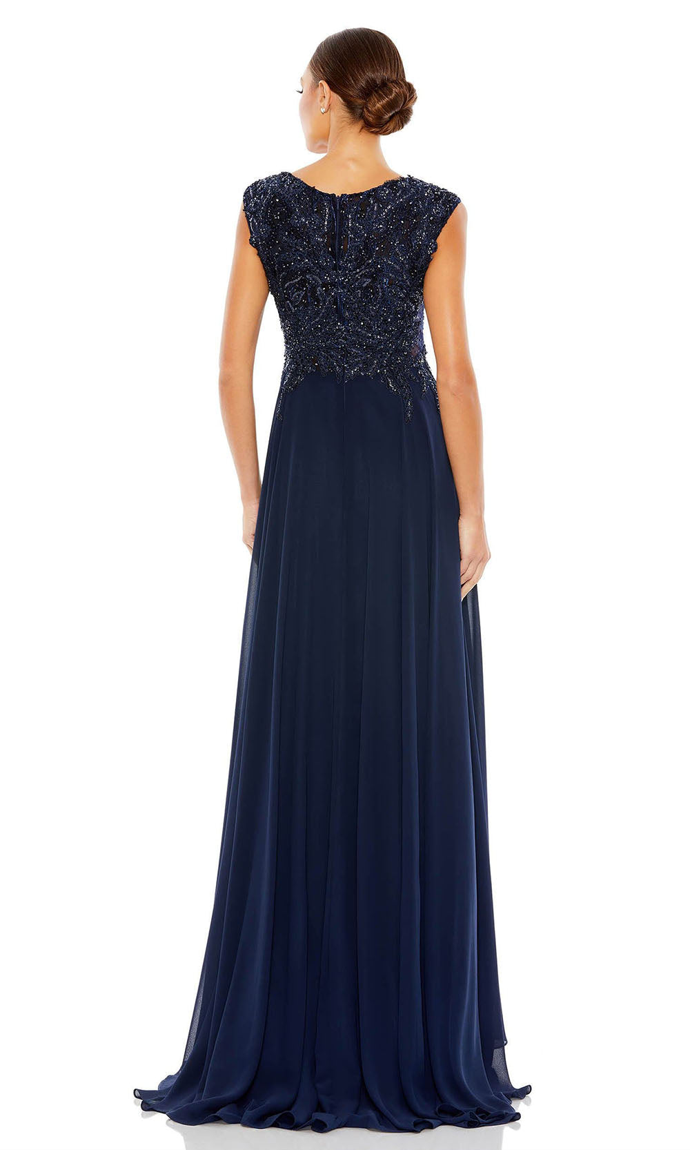 Mac Duggal - 20264 Deep V-Neck Pleated A-Line Gown In Blue