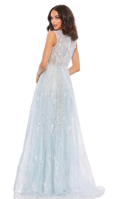 Mac Duggal - 20312 Embroidered Sleeveless A-Line Gown In Blue