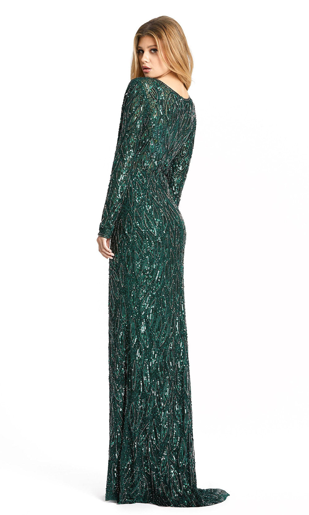 Mac Duggal - 5451 Sequin-Bedazzled Evening Gown In Green