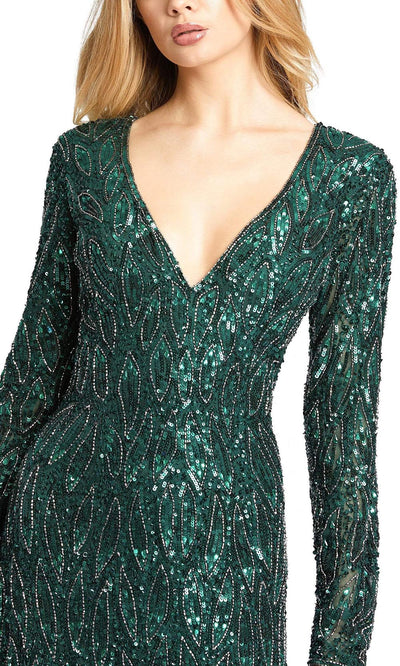 Mac Duggal - 5451 Sequin-Bedazzled Evening Gown In Green