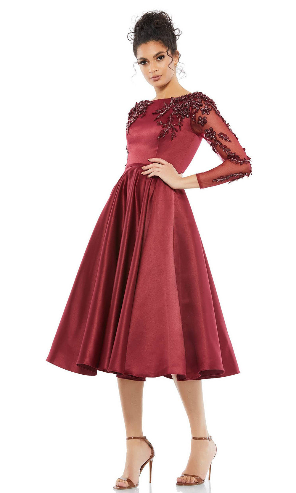 Mac Duggal - 55722 Lace Applique A-Line Dress In Redgrade 8 grad dresses, graduation dresses