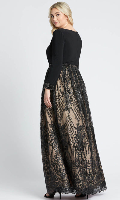 Mac Duggal - 67258F Jewel Neck Embellished Skirt Long Gown In Black
