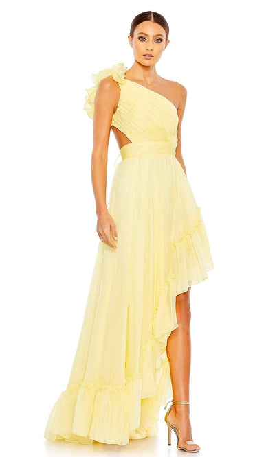 Mac Duggal - 67989 One Shoulder High Low Gown In Yellow