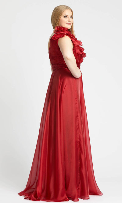 Mac Duggal Fabulouss - 49171F Ruffled Single Shoulder Full Length Gown In Red