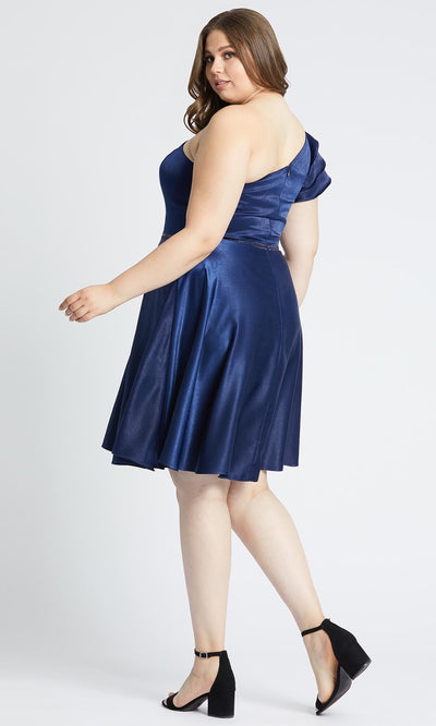 Mac Duggal Fabulouss - 49229F Ruffled Asymmetric A-Line Dress in Blue