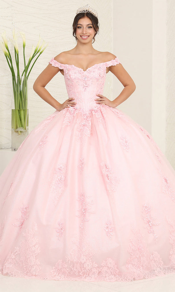 Layla K LK164 Juniors Womens 3D Floral Pastel Quince Ball Gown 