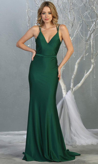 Mayqueen MQ1720 long hunter green sleek & sexy evening dress w/low v neck & open back dress. This tight fitted dress is perfect for prom, sleek & sexy wedding guest dress, gala, engagement/e-shoot dress, bridesmaid dresses, formal evening party dress.jpg