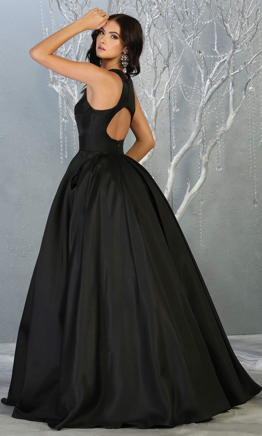 Mayqueen MQ1721-long black semi ballgown w/open back. This simple black dress is perfect for prom, engagement/e-shoot, wedding reception dress, bridesmaid dresses, formal wedding guest dress, sweet 16 dress, debut. Plus sizes avail-b.jpg