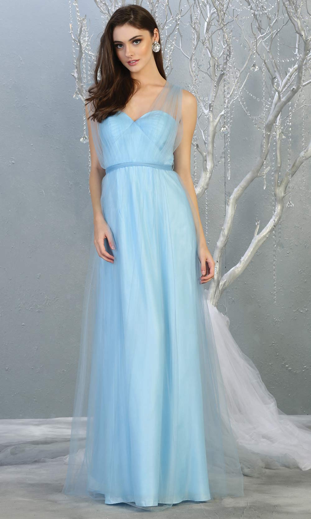 Mayqueen MQ1728 long perry blue flowy tulle mesh dress.Light blue evening dress is perfect for bridesmaid dresses,formal wedding guest party dress.This multiway convertible tulle dress allows you to wear a dress w/different necklines.Plus sizes avai.jpg