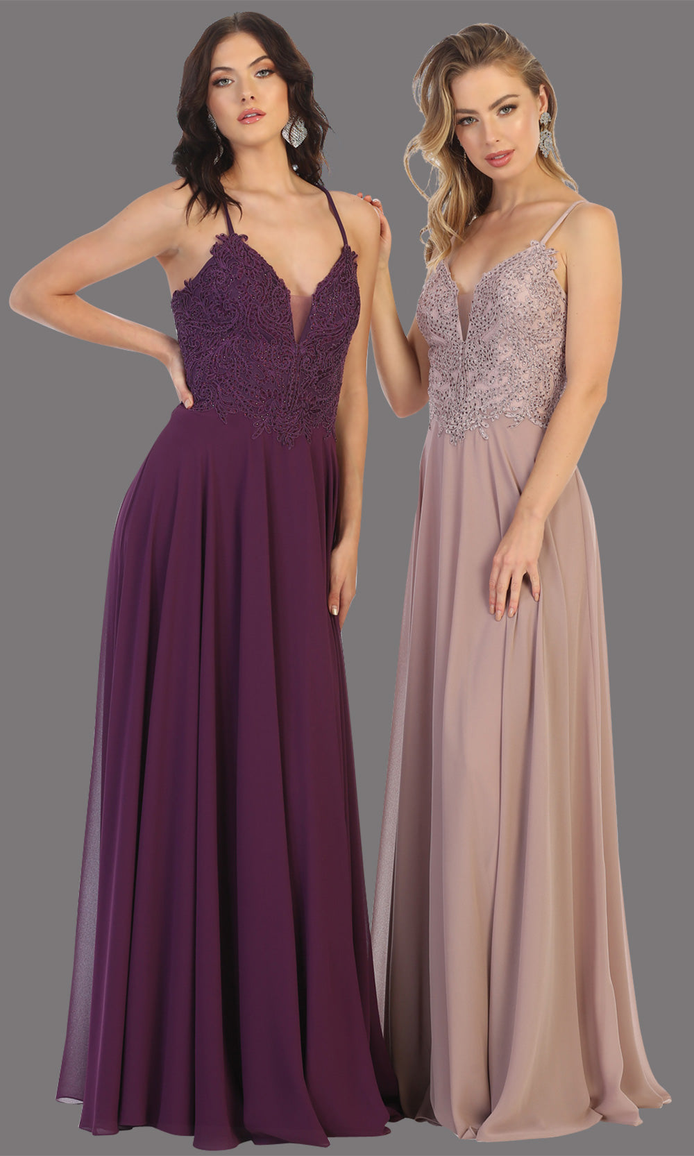 Mayqueen MQ1750 long eggplant flowy sleek & sexy dress w/straps. This dark purple dress is perfect for bridesmaid dresses, simple wedding guest dress, prom dress, gala, black tie wedding. Plus sizes are available, evening party dress.jpg