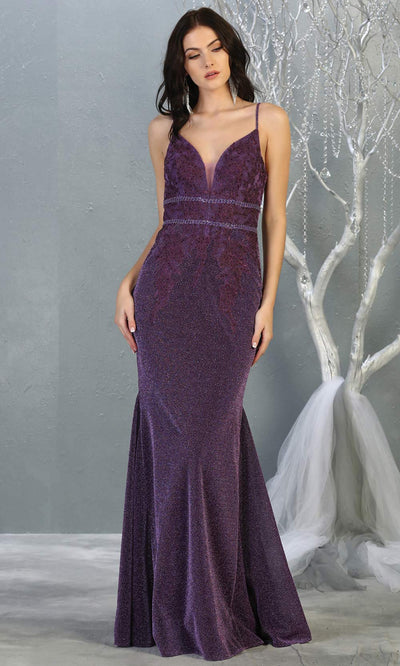 Mayqueen MQ1796 long eggplant v neck evening fitted dress. Full length dark purple glittery gown w/straps is perfect for  enagagement/e-shoot dress, formal wedding guest, indowestern gown, evening party dress, prom, bridesmaid. Plus sizes avail.jpg.jpg