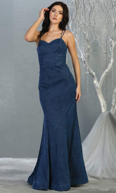 Mayqueen MQ1806 long royal blue evening fitted metallic dress. Full length scoop neck glittery dress w/open back is perfect for  enagagement/e-shoot dress, formal wedding guest, indowestern gown, evening party dress, prom, bridesmaid.Plus sizes avail.jpg