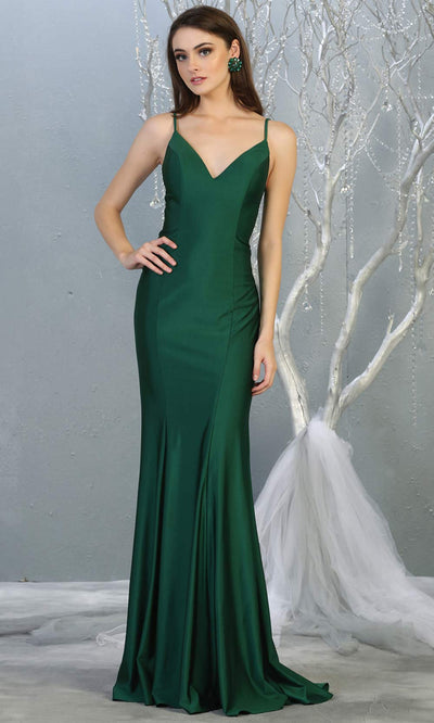 Mayqueen MQ1819 long hunter green sexy fitted prom dress w/open back. Full length dark green gown is perfect for enagagement/e-shoot dress, wedding reception dress, indowestern gown, formal evening party dress, prom. Plus sizes avail.jpg
