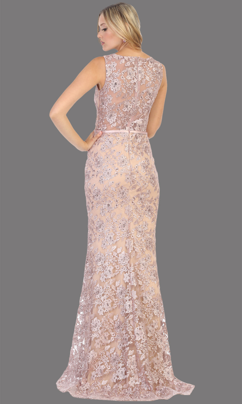 Mayqueen RQ7770 long mauve nude dress-back.jpg