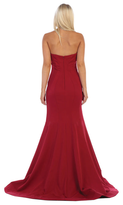 May Queen - RQ7703 Strapless Fitted Trumpet Dress In Red
