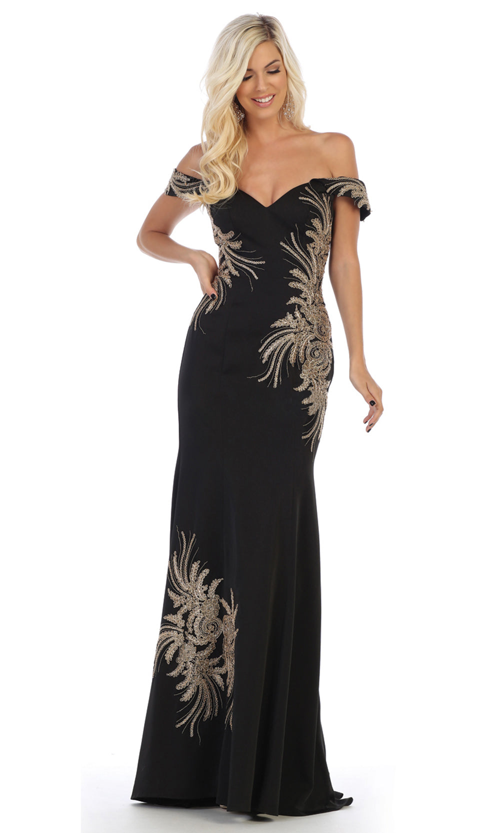 May Queen - RQ7712 Beaded Sweetheart Trumpet Gown In Black
