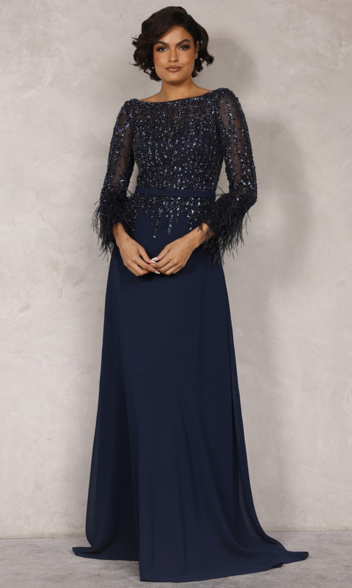 Terani couture navy blue 2024 dress