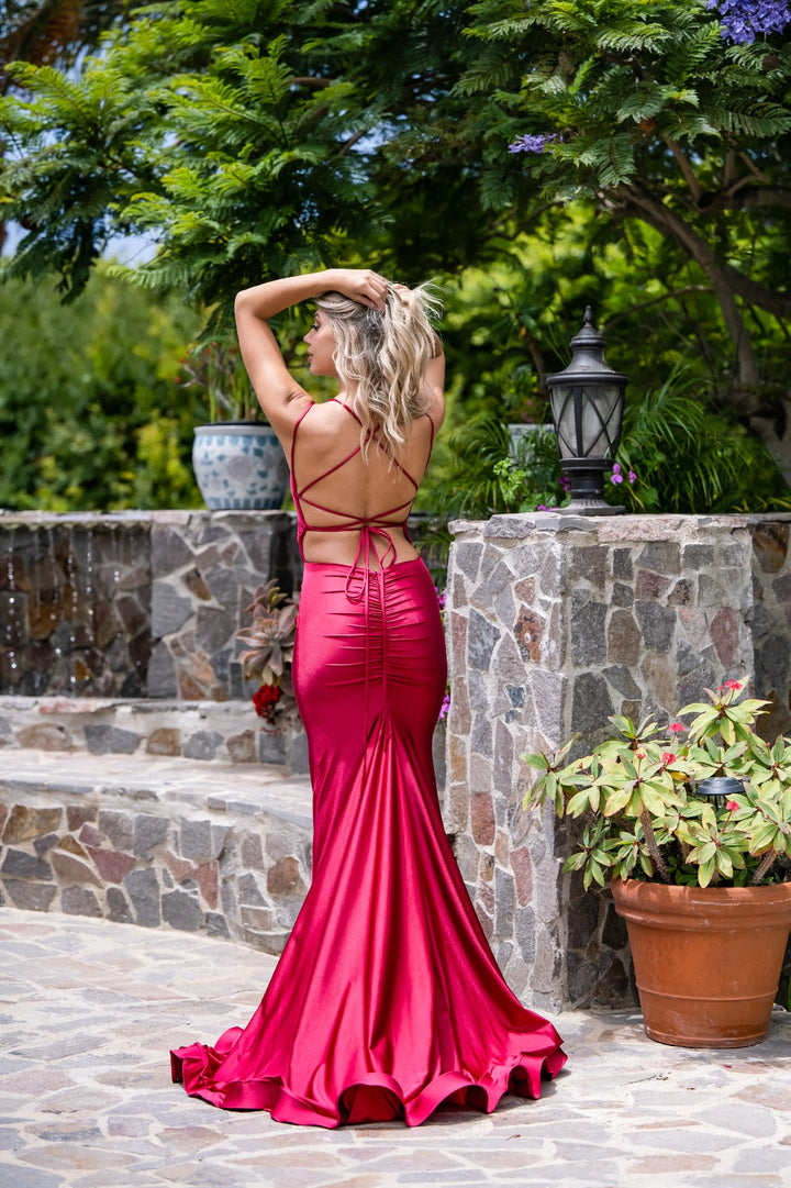 Atria Strappy-Back Sexy Long Formal Dress