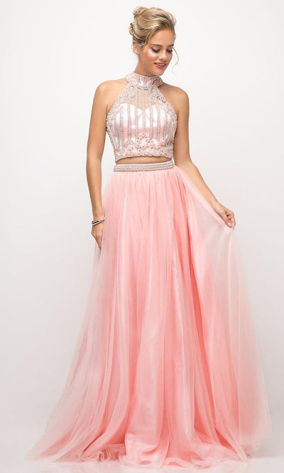 Ladivine - 8994 Teardrop Cutout Back Gown In Pink