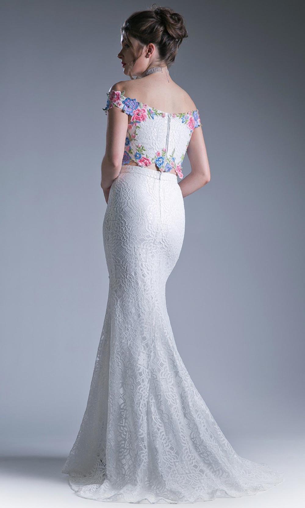 Cinderella Divine - CA314 Two Piece Embroidered Dress In White