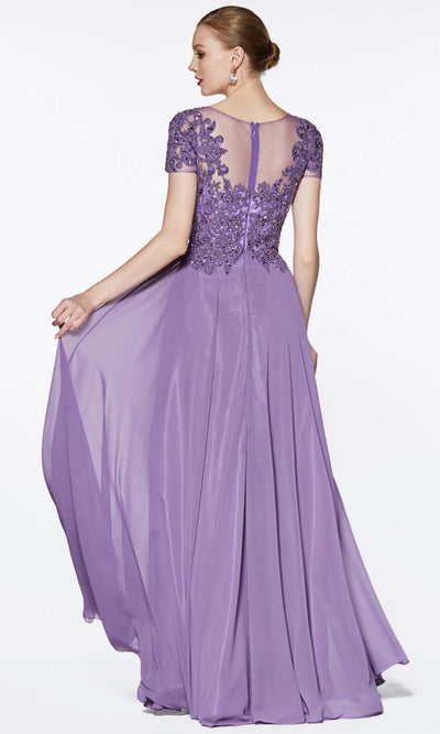 Cinderella Divine - CD0139 Illusion Jewel Chiffon Dress In Purple