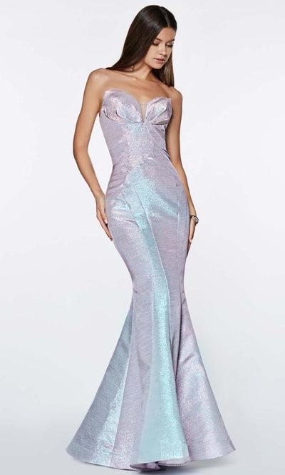 Cinderella Divine - CR824 Metallic Mermaid Gown In Blue