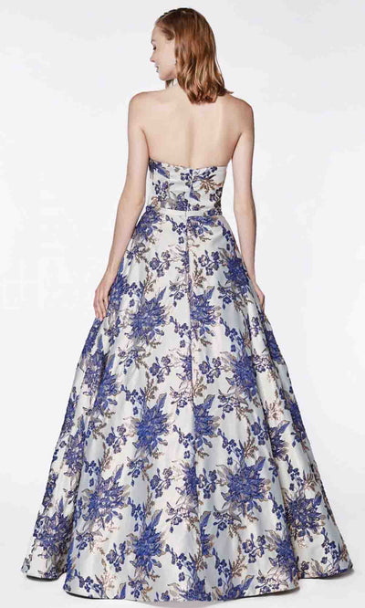 Cinderella Divine - CS026 Floral Brocade Dress In Blue
