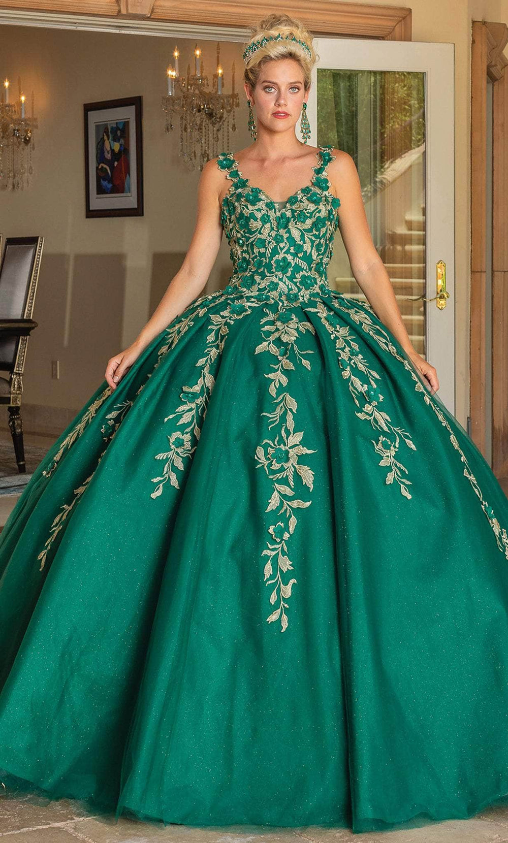 Sweet 16 Hunter Green Ball Gown LK159 main image 0
