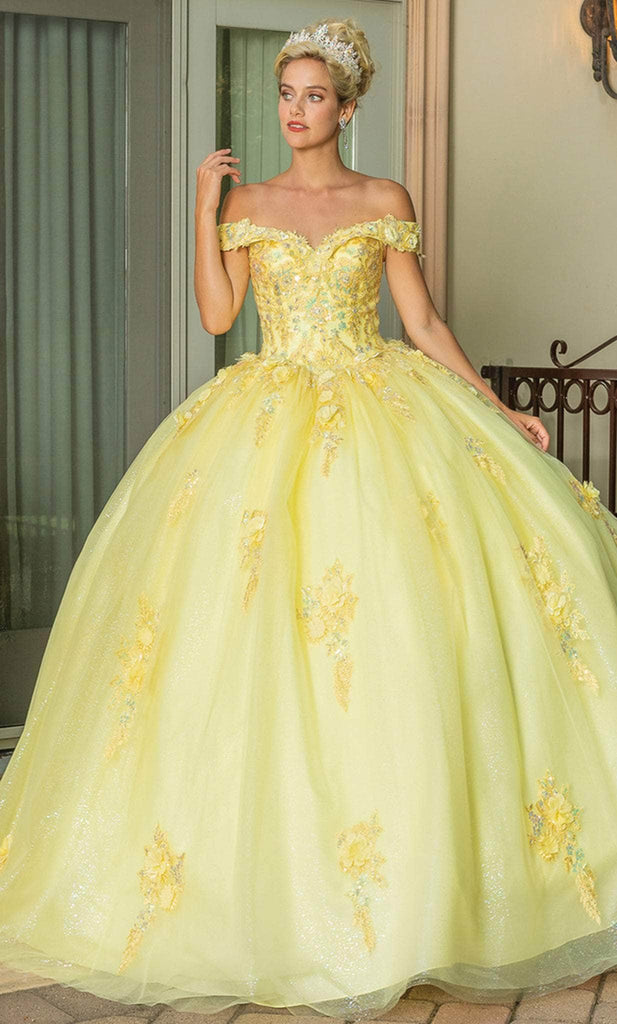 GABRIELLA, Yellow Slinky Ballgown