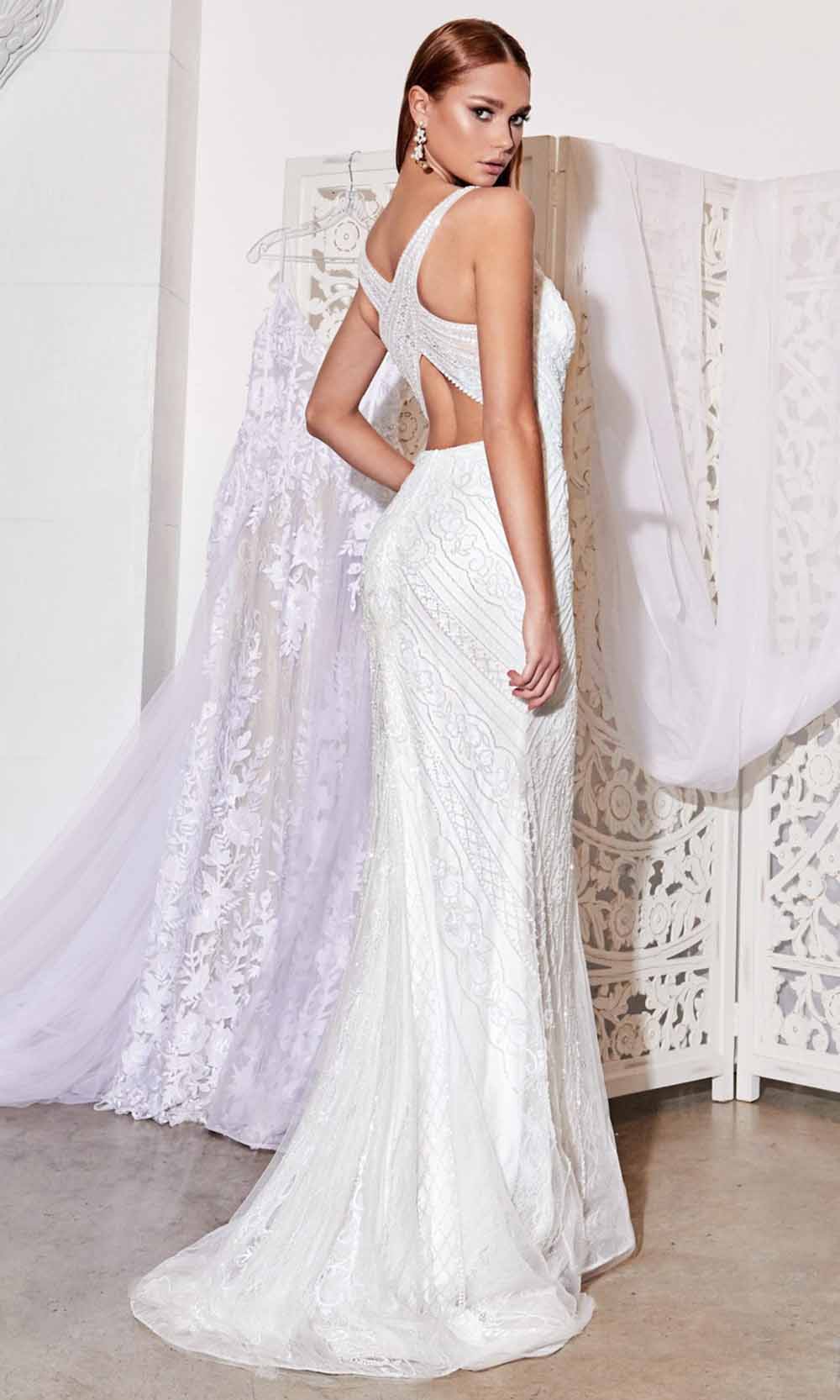 Cinderella Divine - EW115 Fitted Beaded Gown In White