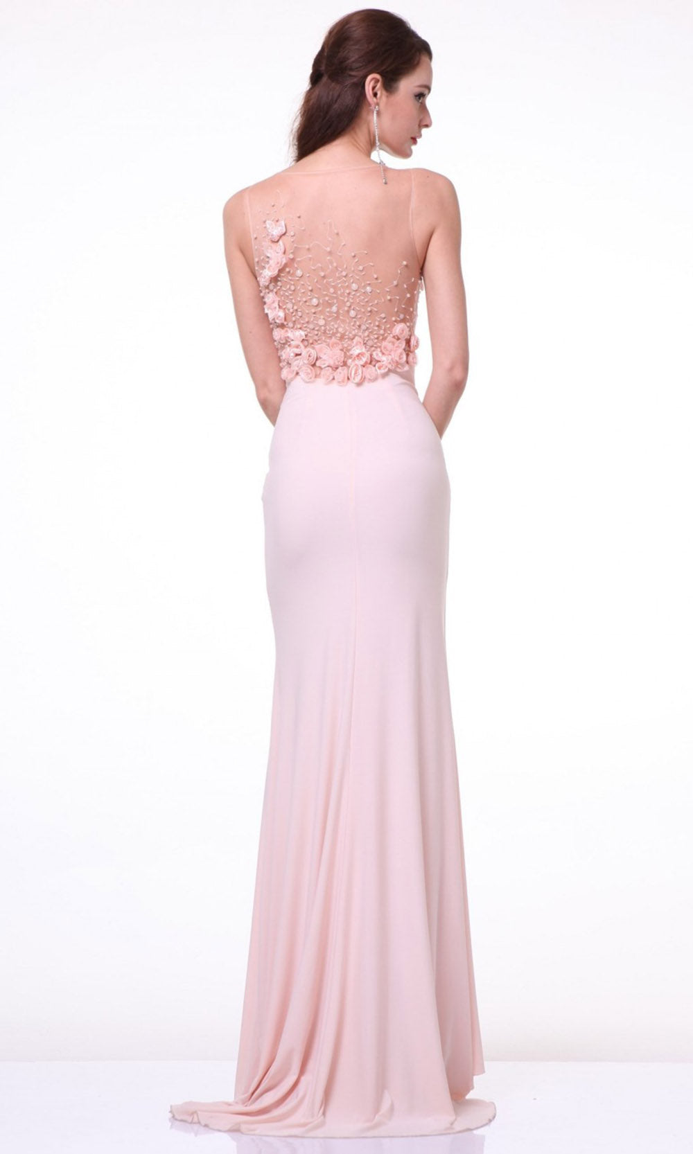 Cinderella Divine - JC4053 Beaded Flower Dress In Pink