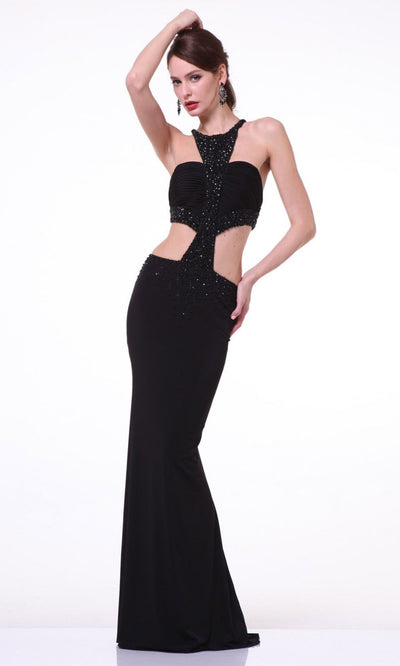 Cinderella Divine - JC4154 Beaded Ruched Dress In Black
